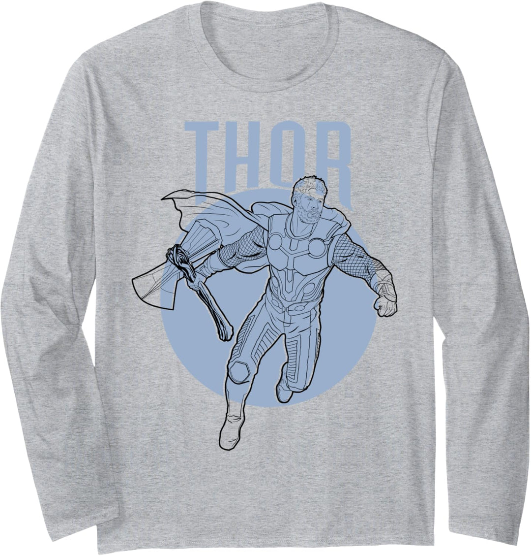 Marvel Avengers: Endgame Thor Outline Portrait Langarmshirt