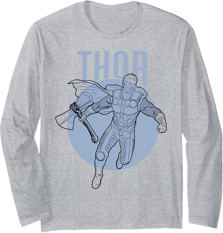 Marvel Avengers: Endgame Thor Outline Portrait Langarmshirt