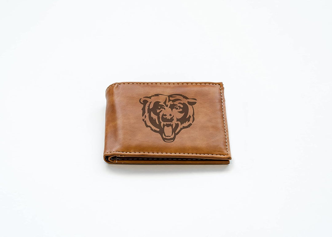 Rico Industries NFL Geldbörse mit Lasergravur, Braun Chicago Bears, Chicago Bears