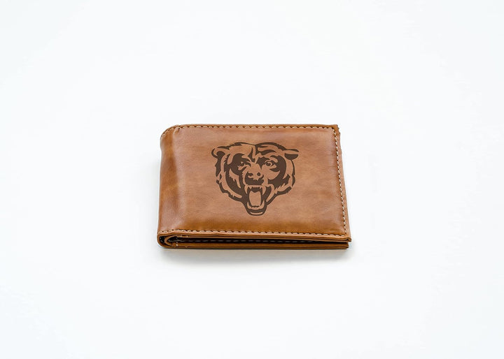 Rico Industries NFL Geldbörse mit Lasergravur, Braun Chicago Bears, Chicago Bears
