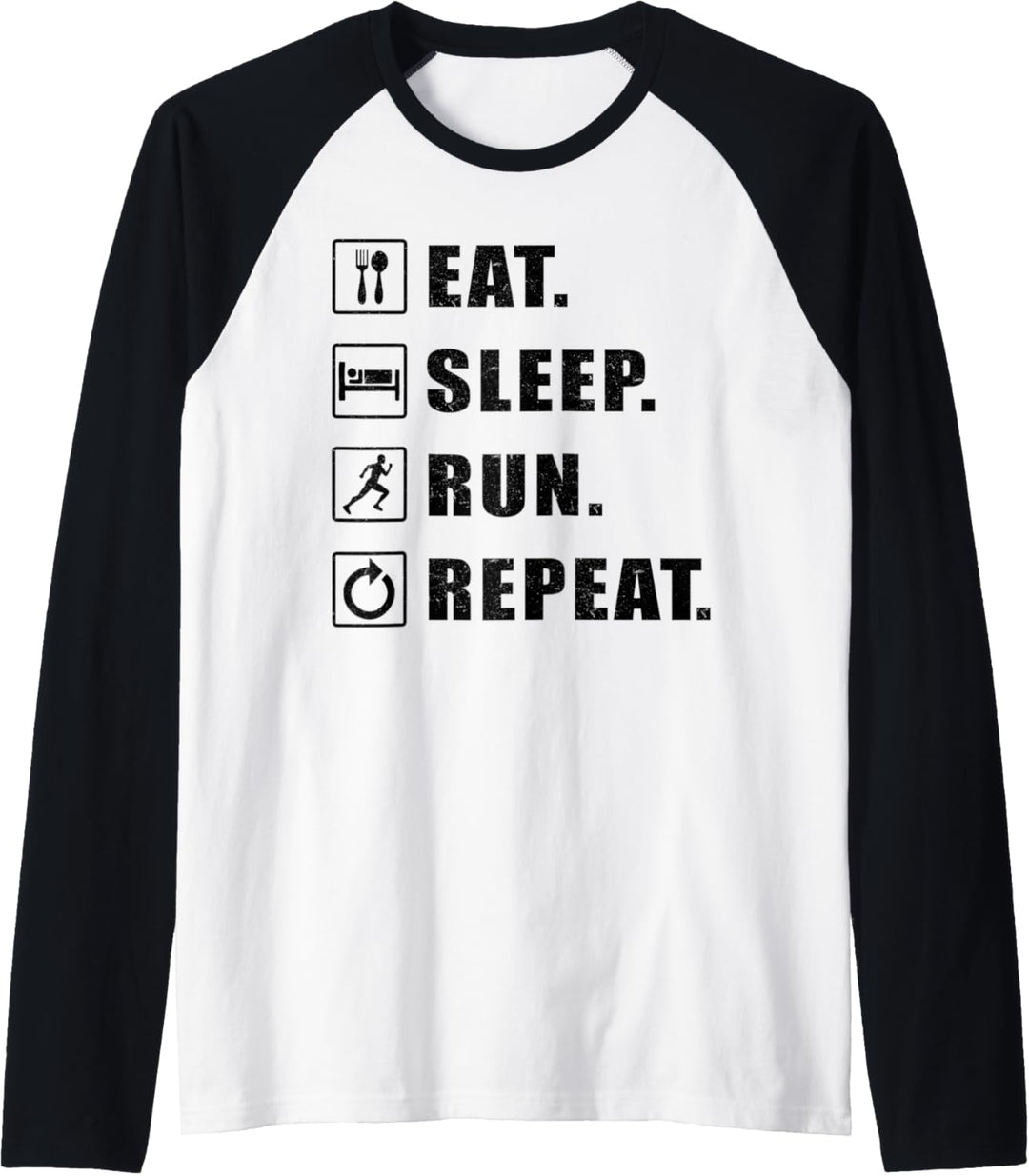 Eat Sleep Run Repeat - Marathonläufer Raglan
