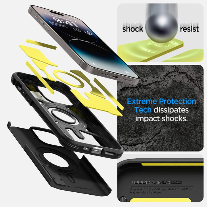 Spigen Tough Armor MagFit Hülle für iPhone 14 Pro Max -Schwarz, Schwarz