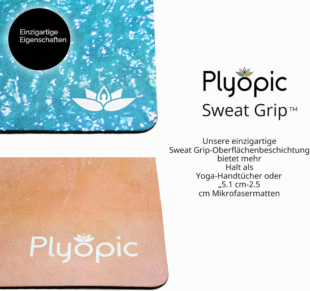 Plyopic All-In-One Yoga-Matte – Rutschfest auch bei Schweiss | Premium Matte mit Sweat-Grip Oberfläc