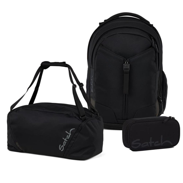 Satch Match Schulrucksack Set 3tlg. inkl. Schlamperbox und Sporttasche Blackjack, Blackjack
