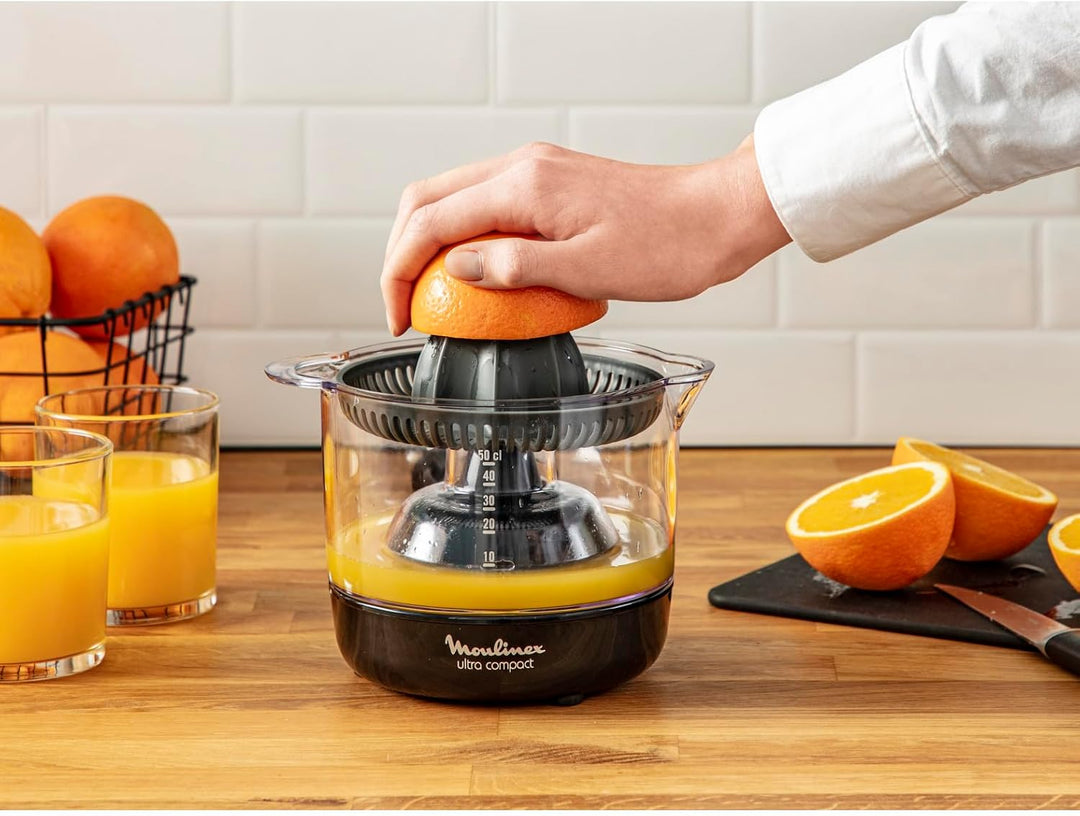Moulinex PC1208 Elektrischer Entsafter Ultra Compact | 450ml Volumen | Orangenpresse & Zitruspresse