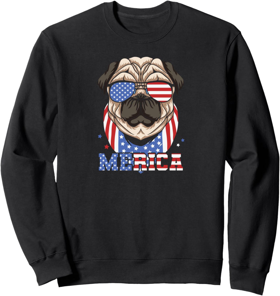 Patriotic USA Flag I Love Dogs 4th of July Sweatshirt