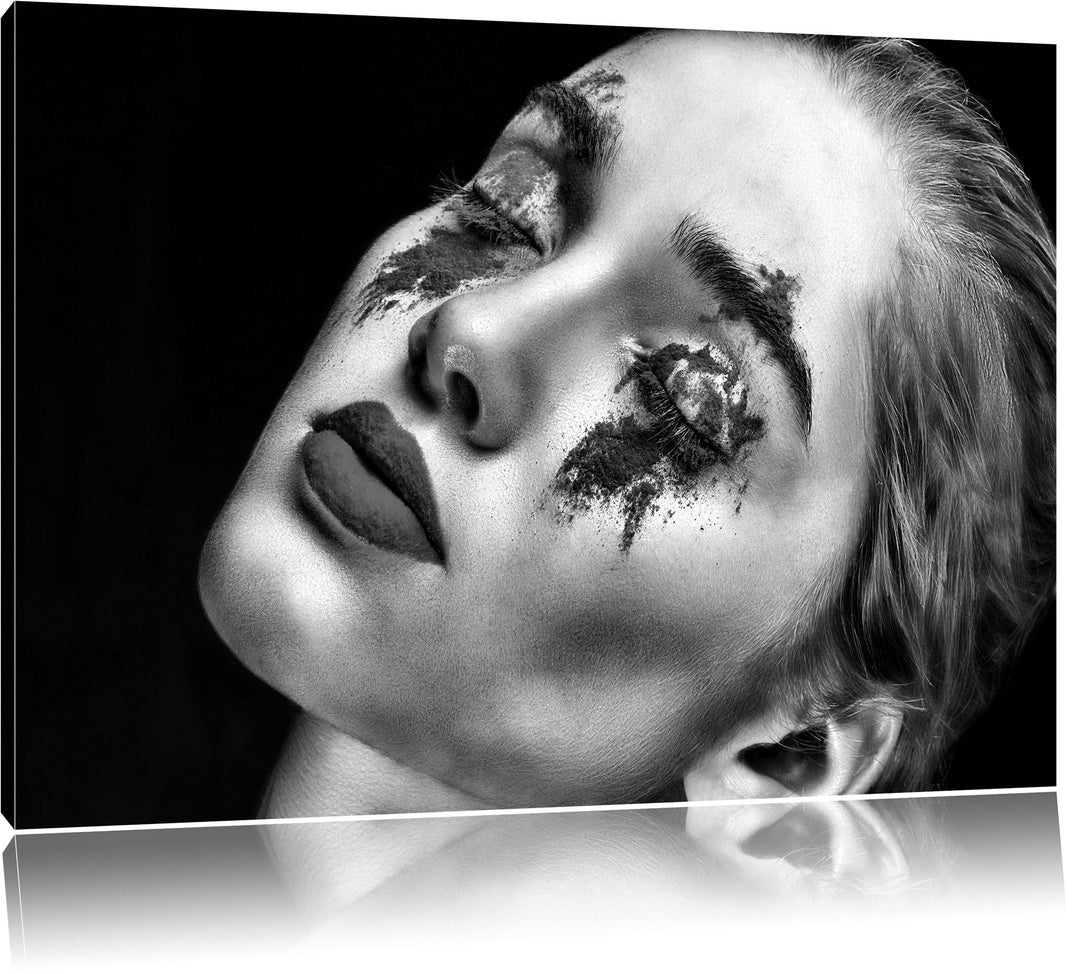 Pixxprint Dark Rotes Auge als Leinwandbild | Grösse: 100x70 | Wandbild| Kunstdruck | fertig bespannt