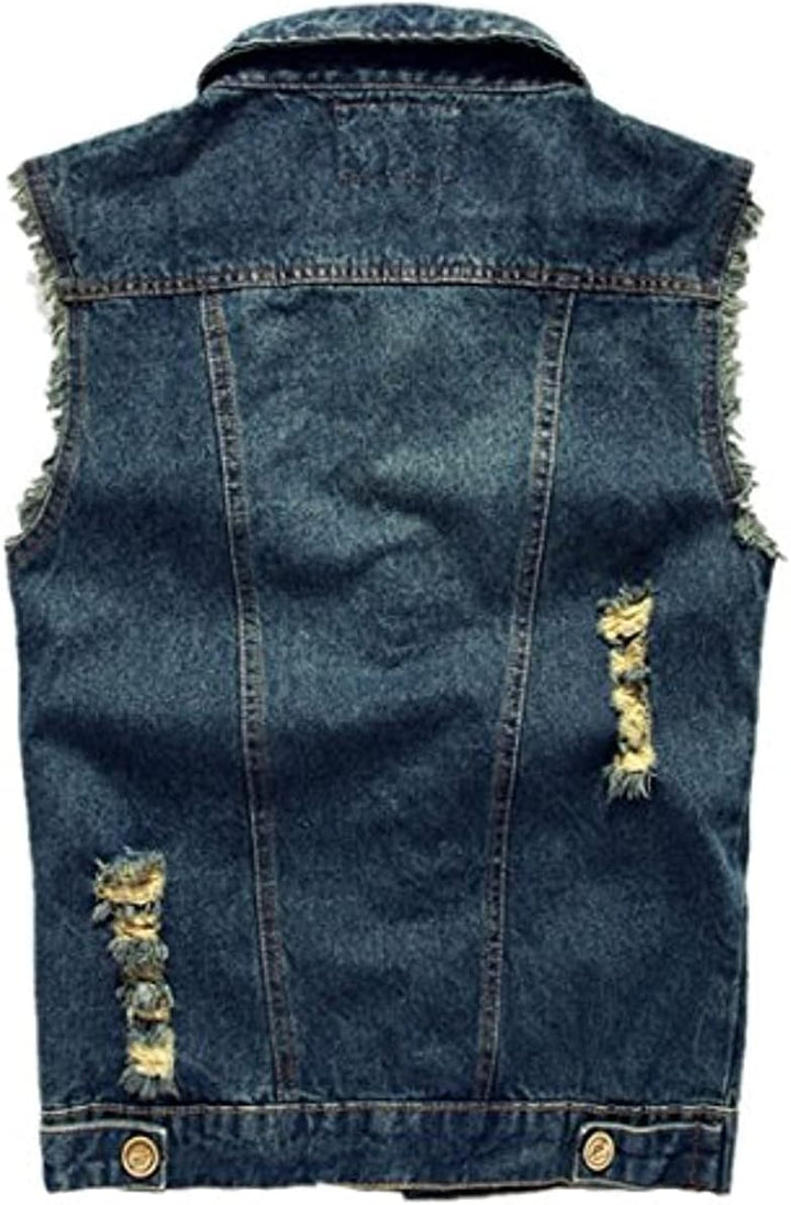 Herren Beiläufiger Denim Weste Jacke Klassische ärmel Dünne Jacken XS Blau, XS Blau