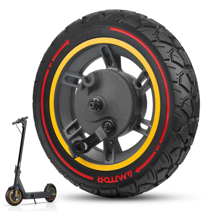 für Ninebot MAX G30 Vorderrad Komplettrad mit 60/70-6.5 Reifen Vollgummi, All-in-One 10x2.50-6.5 Vol
