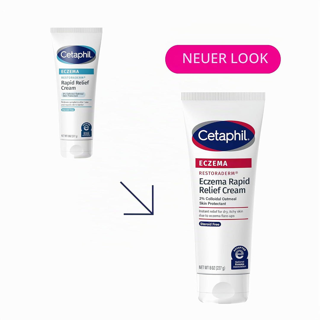 CETAPHIL ECZEMA RESTORADERM FLARE-UP RELIEF CREAM, For Eczema Prone Skin, 8 oz, Barrier Repair, 48 H