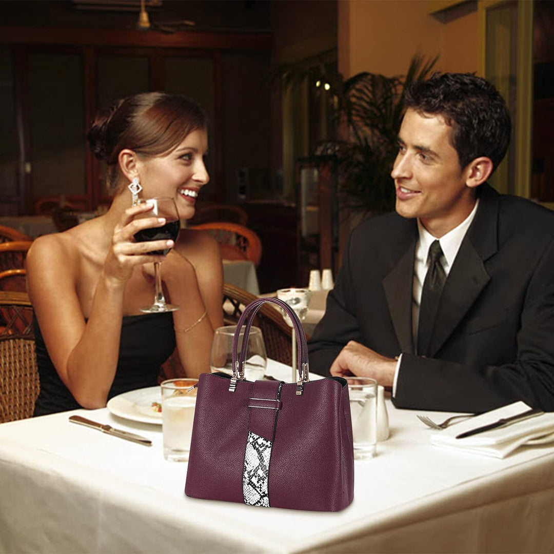 HAWEE Elegante Damen Handtasche Mittelgrosse Crossbody Henkeltasche PU Leder Shopper Umhängetasche F