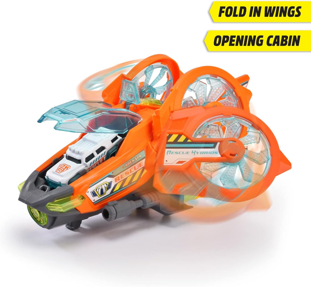Dickie Toys - Spielzeug-Helikopter Sky Patroller (35 cm) - Rettungs-Flugzeug mit einklappbaren Flüge