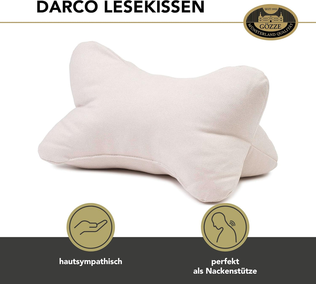 Gözze - Kuschelweiches Lesekissen Darco, Ideal als Sofakissen oder Leseknochen, 40 x 25 cm - Creme,