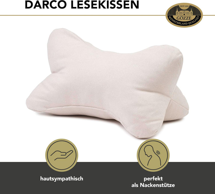 Gözze - Kuschelweiches Lesekissen Darco, Ideal als Sofakissen oder Leseknochen, 40 x 25 cm - Creme,