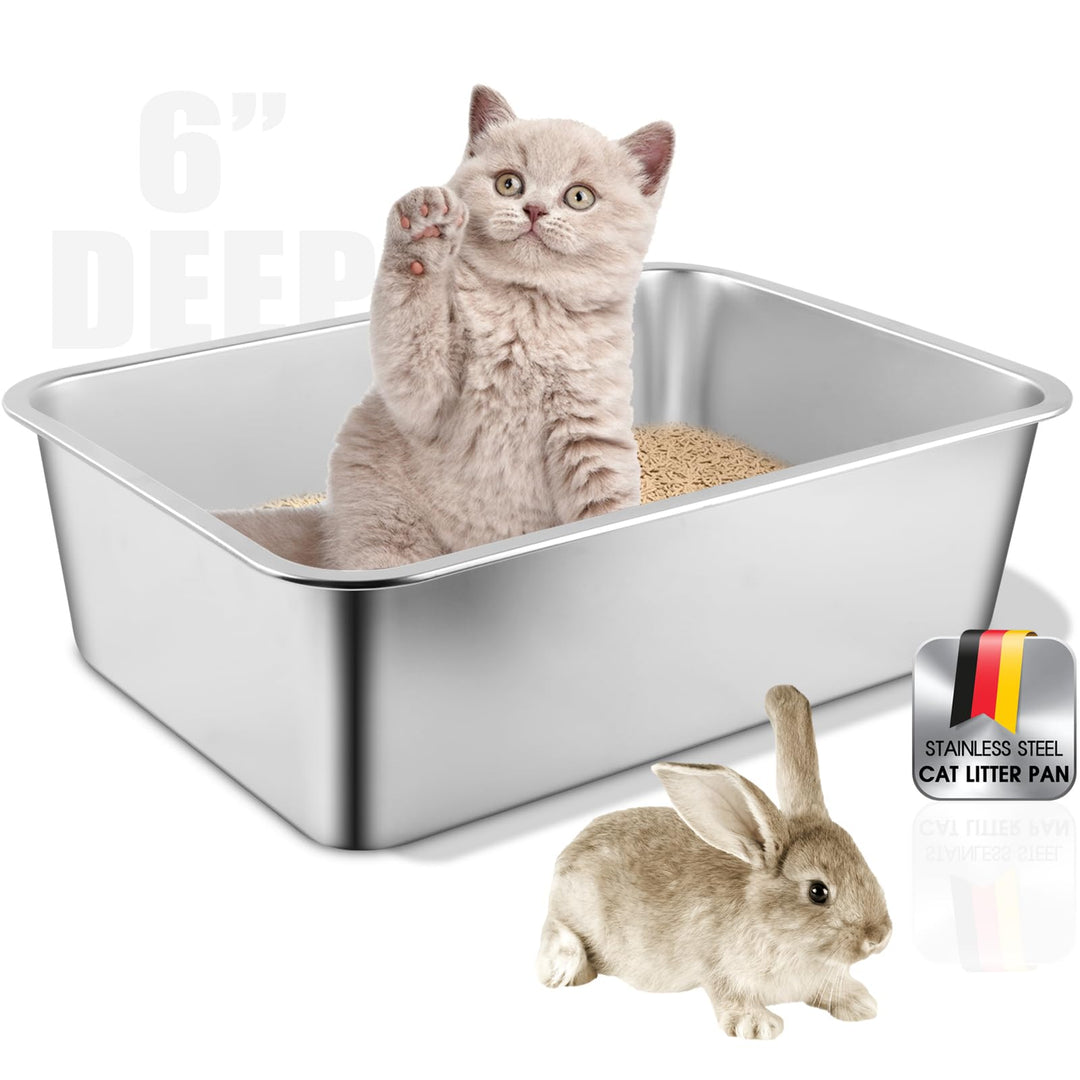 LADYSONS Katzenklo Edelstahl, Katzentoilette, Katzenklo Gross, Katzenklo, Katzen Klo, Niemals Gerüch