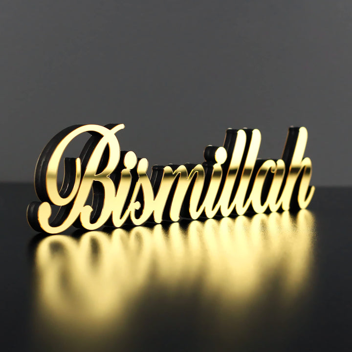 iwa concept Bismillah Gold | Heimdekoration oder islamische Dekoration für Tisch oder Regale | Heimd