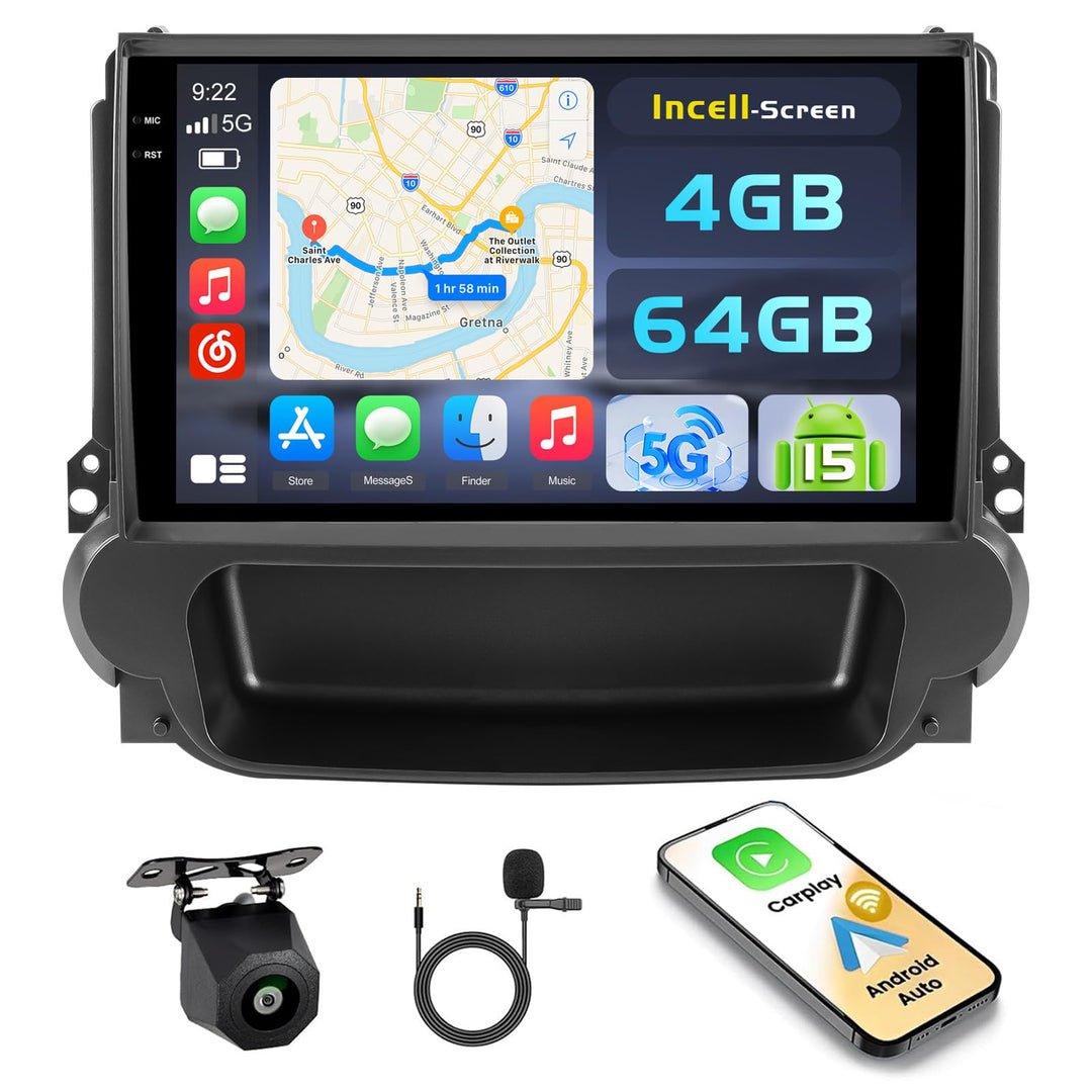 Hikity Android 15 4+64G Autoradio für Chevrolet Malibu 8 2009-2014 mit 9 Zoll Incell Touchscreen, Au