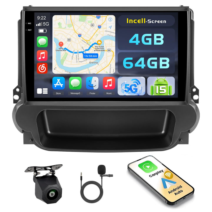 Hikity Android 15 4+64G Autoradio für Chevrolet Malibu 8 2009-2014 mit 9 Zoll Incell Touchscreen, Au