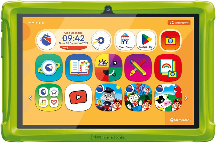 Clementoni 16795 Clempad Tablet für Kinder von 3 – 6 Jahren, Lerntechnologie, (10 Zoll), IPS-HD-Bild