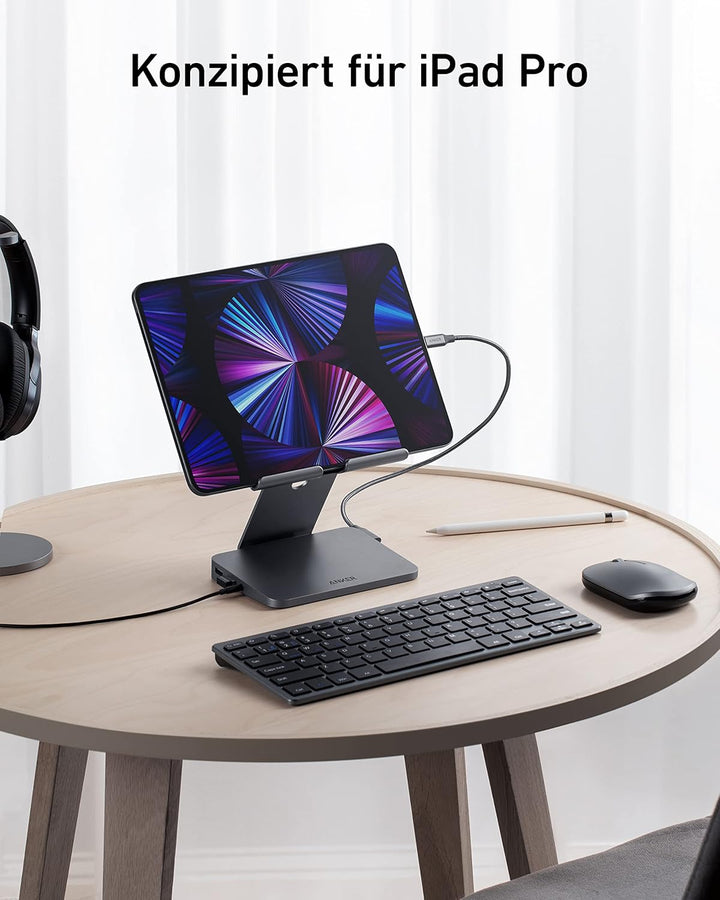 Anker 551 8-in-1 USB-C Hub, einklappbare Halterung, Power Delivery, 4K HDMI, 2 USB-A Datenports, 3.5