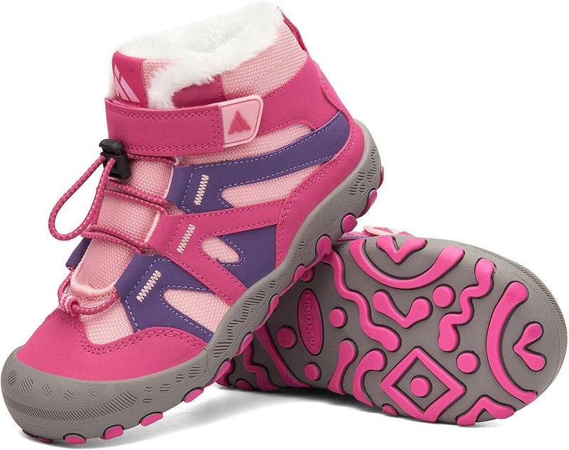 Mishansha Kinder Outdoor Winterschuhe Warm Gefüttert Winterstiefel, Gr.24-38 26 EU Fuchsia Pink, 26