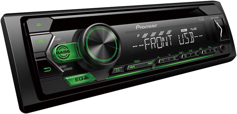 Pioneer DEH-S120UBG | 1DIN RDS-Autoradio mit grüner Tastenbeleuchtung | Display weiss | Android-Unte