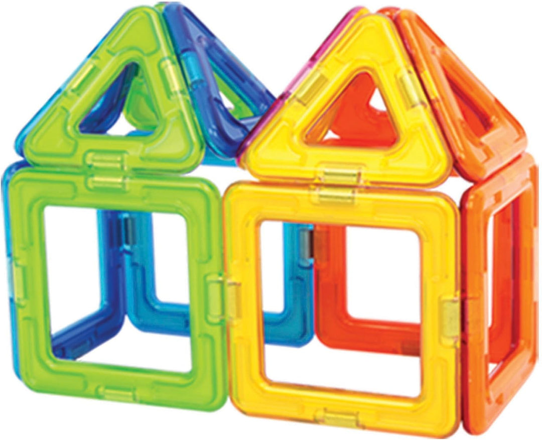 Magformers 14-piece Magnetic Construction Tiles Toy. STEM Teaching Resource. With 6 Squares and 8 Tr