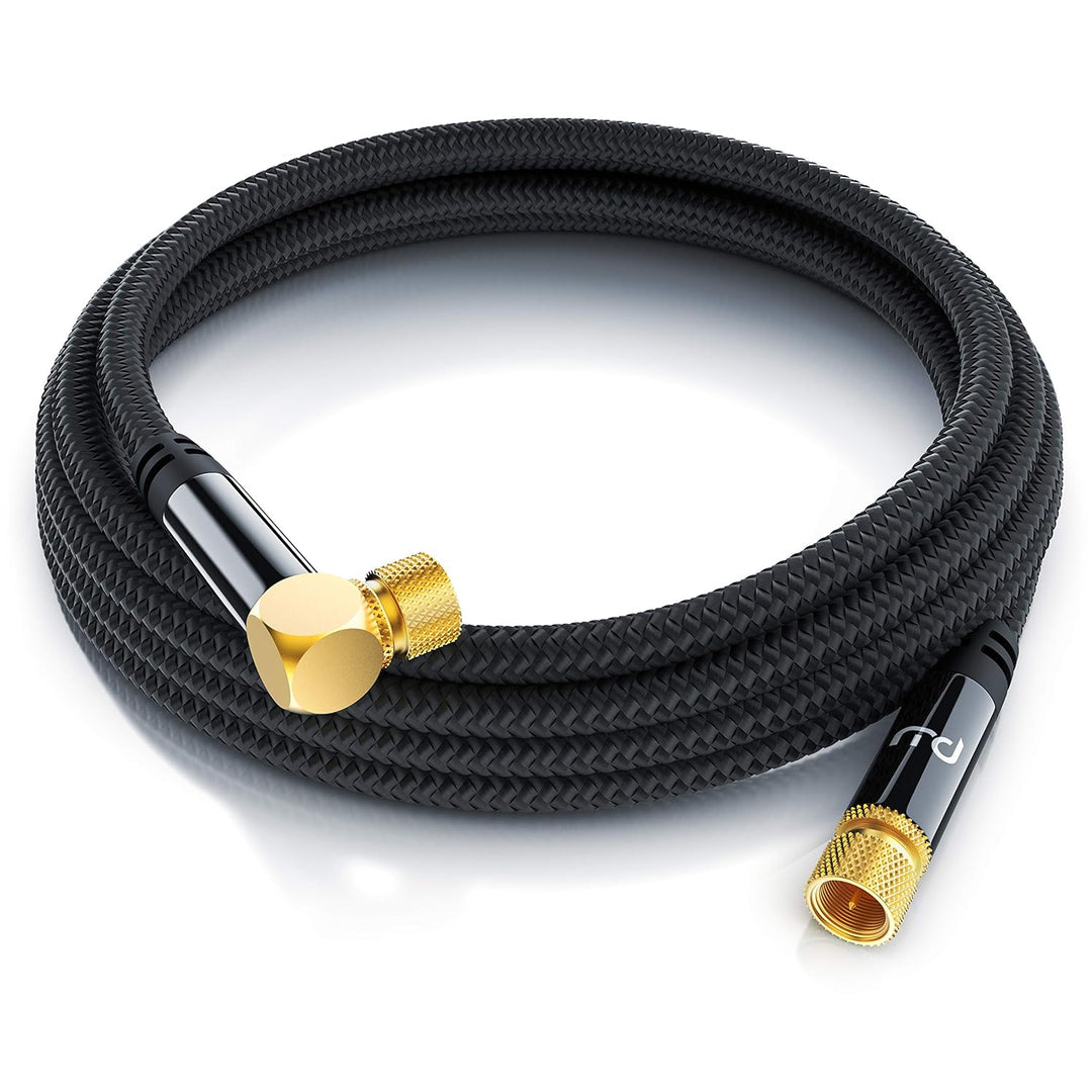 CSL - 10m HDTV Satellitenkabel mit Braiding 8k 4k HDTV - 135Db 75 Ohm - F Stecker (gewinkelt) zu F S