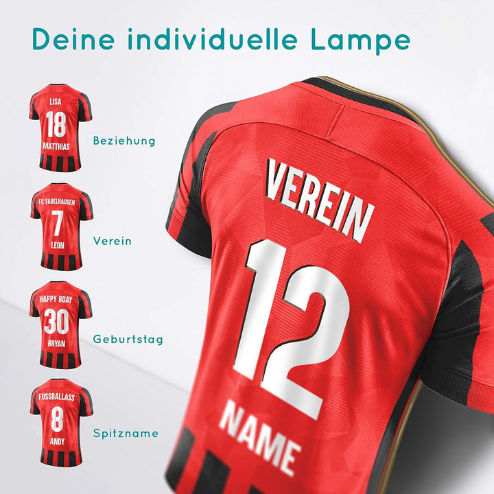 Elbeffekt Trikotlampe für Mailand Fans aus Holz - personalisierbares Geschenk - schenke Dein individ