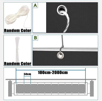 Ufamiluk balkonbespannung 80 cm hoch Anthrazit Balkon Windschutz Stoff HDPE Wetterfest Blickdichte U