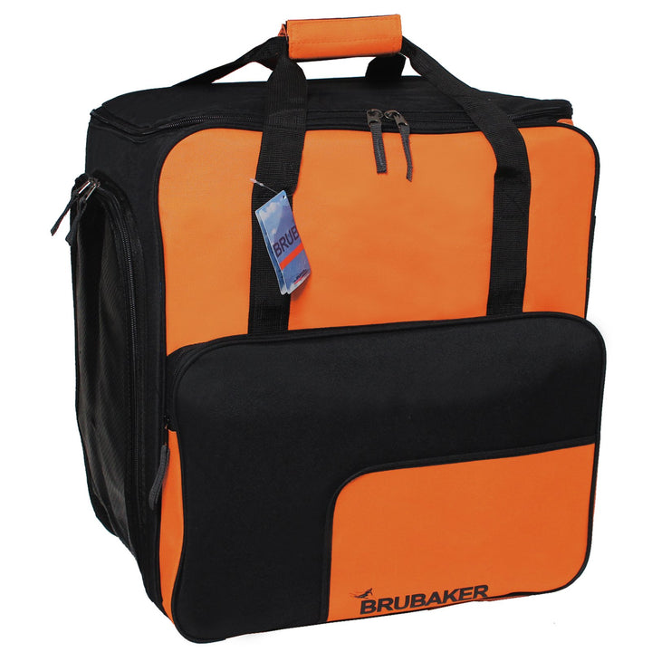 BRUBAKER SUPER Function 2.0 Skischuhtasche Helmtasche Rucksack Orange/Schwarz, Orange/Schwarz