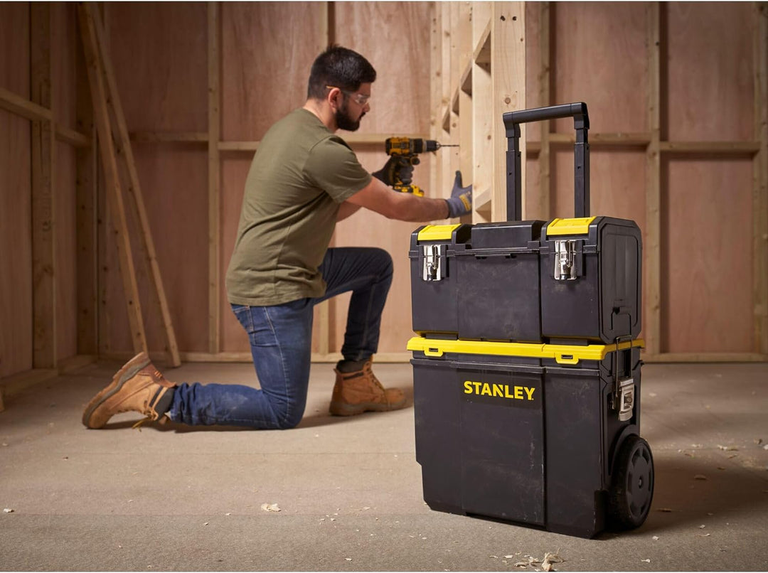 Stanley Mobile Werkzeugbox (48 x 57 x 29 cm, 2-in-1 Variante mit abnehmbarer Werkzeugbox, robuster T