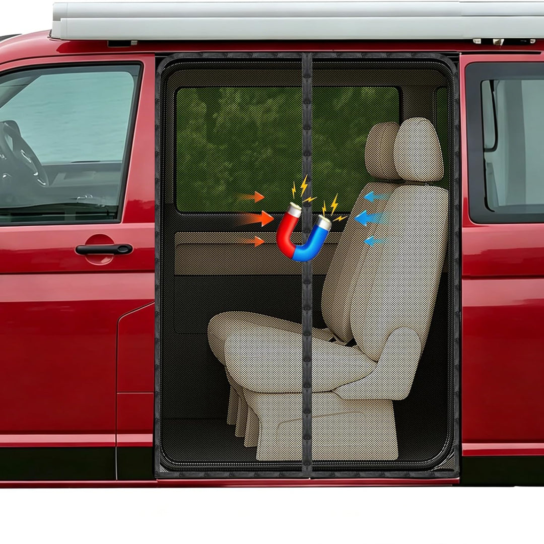 Moskitonetz Magnetisch Kompatibel VW T5 T6 für Schiebetür,Insektennetz &amp; Fliegengitter mit Schattenn