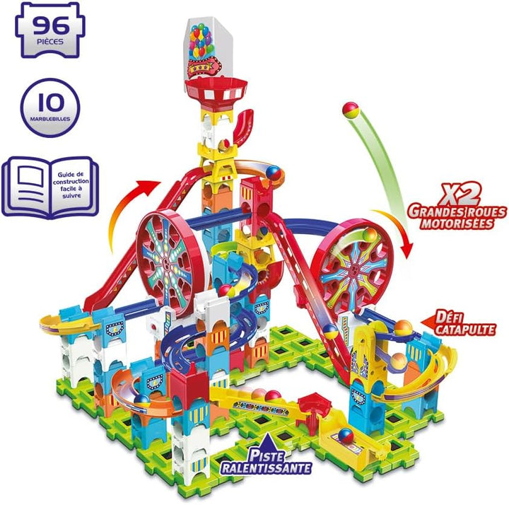 VTech Marble Rush - Adventure Park Challenge L300 E – Interaktive Murmelbahn mit spannenden Bahnelem