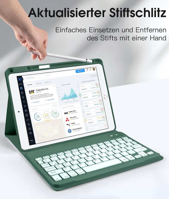 Vobafe Hülle mit Tastatur Kompatibel für iPad 9./ 8. /7. Generation 10.2 Zoll mit Stifthalter, Magne