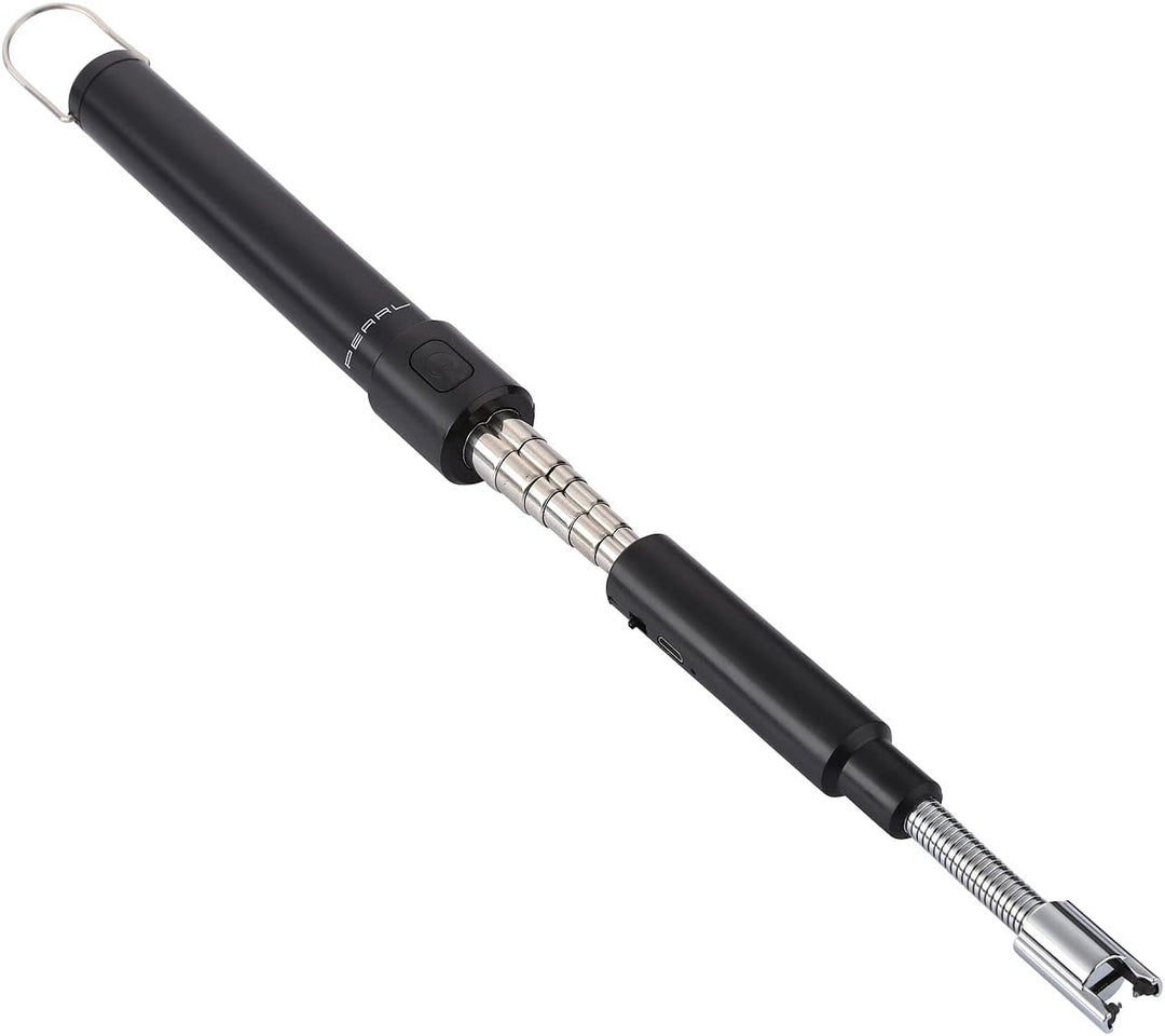 PEARL Zigarettenanzünder: 2er-Set ausziehbare Teleskop-Akku-Feuerzeuge, USB-Ladefunktion, 80 cm (Lic