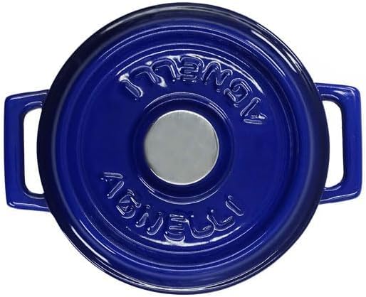 Pentole Agnelli COGHSRP10414B Kochgeschirr Slowcook Auflauf aus Gusseisen, 14 cm, 0,8 l, blau Blau 1