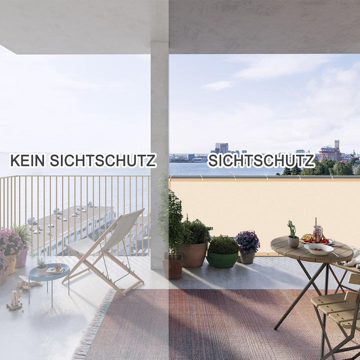 LOVE STORY Balkon Sichtschutz Wetterfest 70x800cm PES Balkonabdeckung, Windschutz und UV-Schutz mit