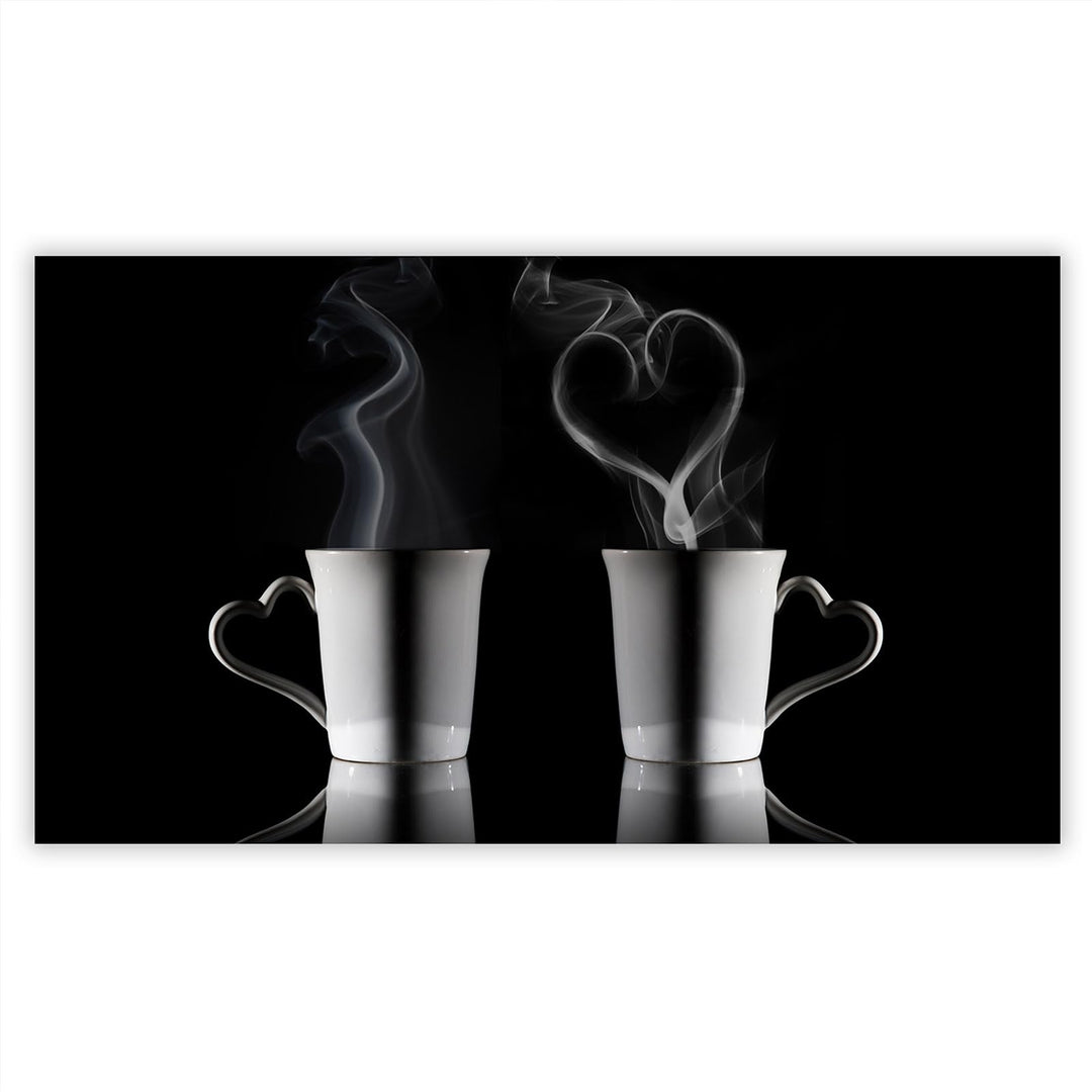SmartDecoration Herdabdeckplatte Ceranfeldabdeckung aus Glas 90x52 cm Einteilig Motiv "Kaffee" Schwa