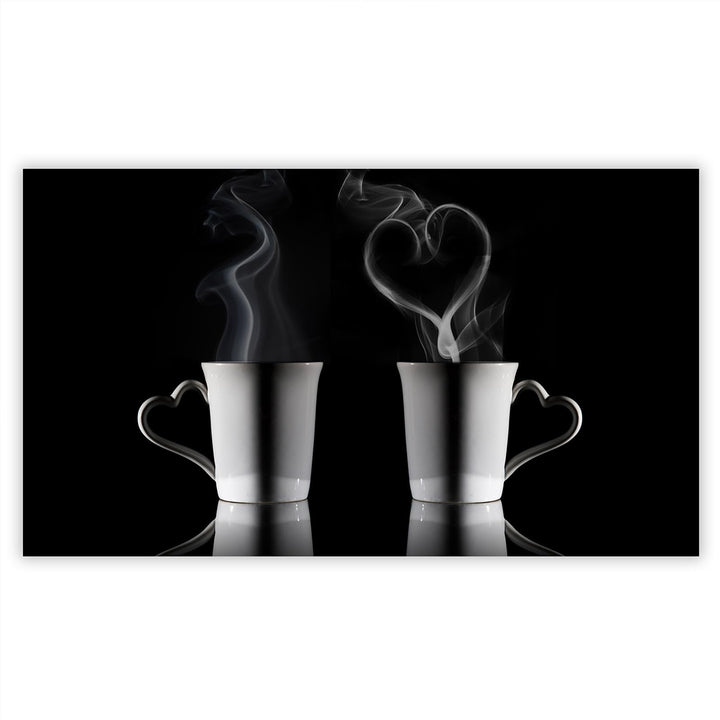SmartDecoration Herdabdeckplatte Ceranfeldabdeckung aus Glas 90x52 cm Einteilig Motiv "Kaffee" Schwa