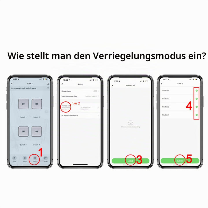 Punxasl 4 Kanal Wirelesssmart Schalter, Motorsteuerung, Trockenkontakt-Relaisschalter, RF433 MHz Tuy