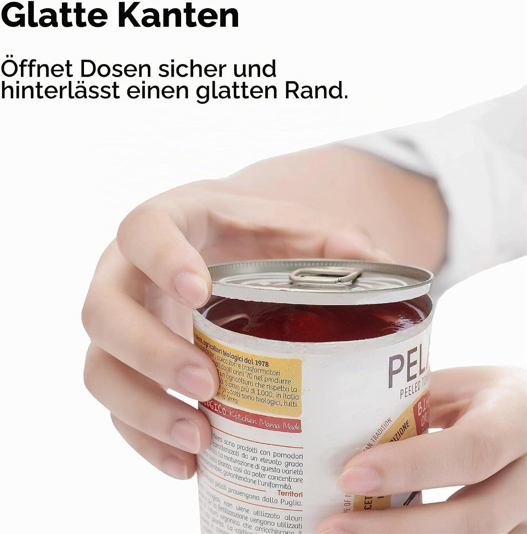 Kitchen Mama Elektrischer Dosenöffner V2 - Verbesserte Klinge öffnet jede Dosenform, Dosenöffner ohn