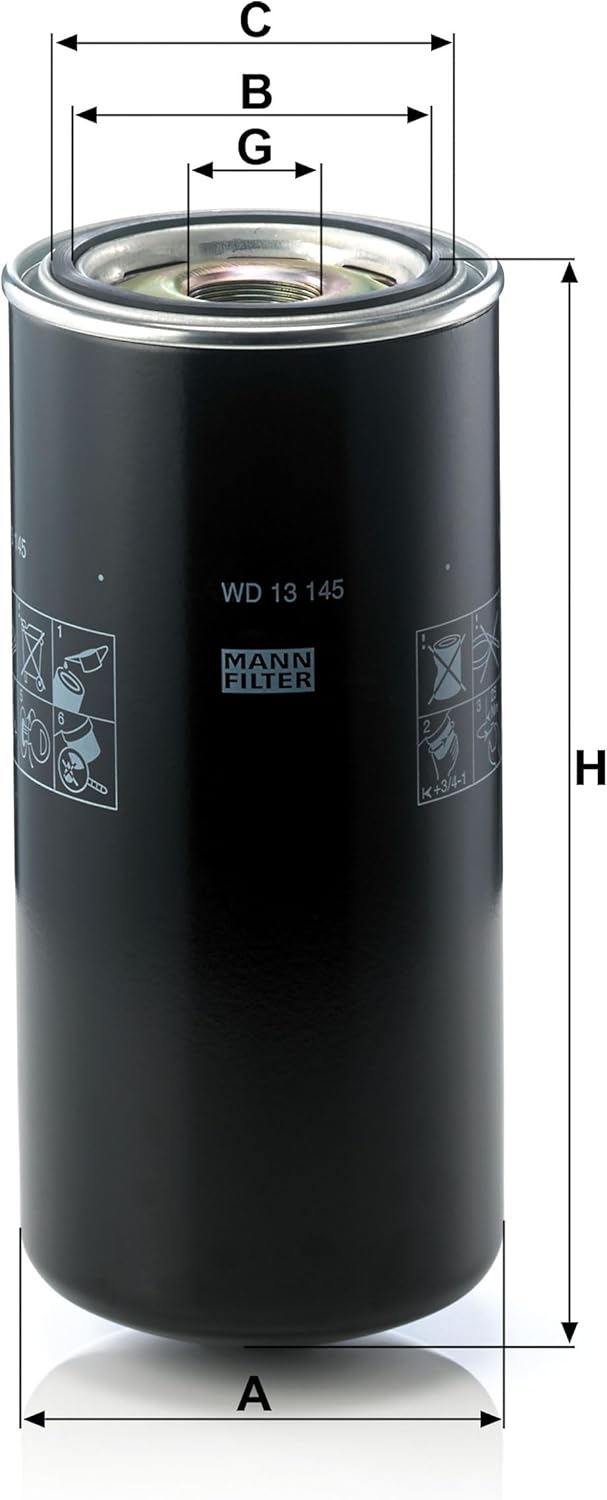 MANN-FILTER WD 13 145 Hydraulikfilter – Für Industrie, Land- und Baumaschinen