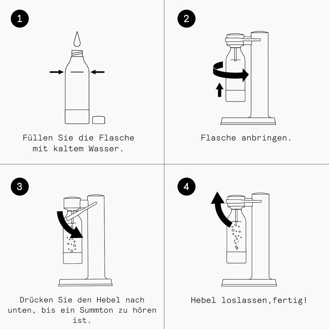 Aarke To-Go Bottle Edelstahl Trinkflasche für stille & sprudelnde Getränke, kompatibel mit Aarke Car