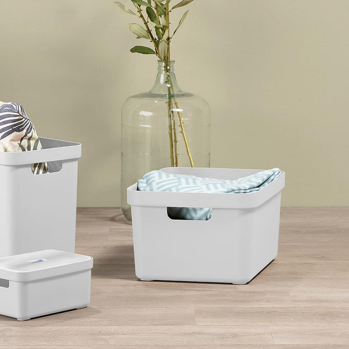 Sunware Aufbewahrungsbox Kunststoff 32L - 44,5x34,5x24,3cm - Kunststoff Aufbewahrungskorb mit Griffe