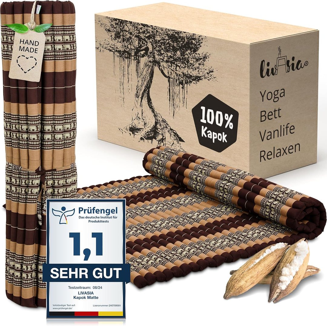 livasia Rollmatte Rollmatratze L-200x110x4,5cm, Gästebett Gästematratze 1 Person, Reisebett Kofferra