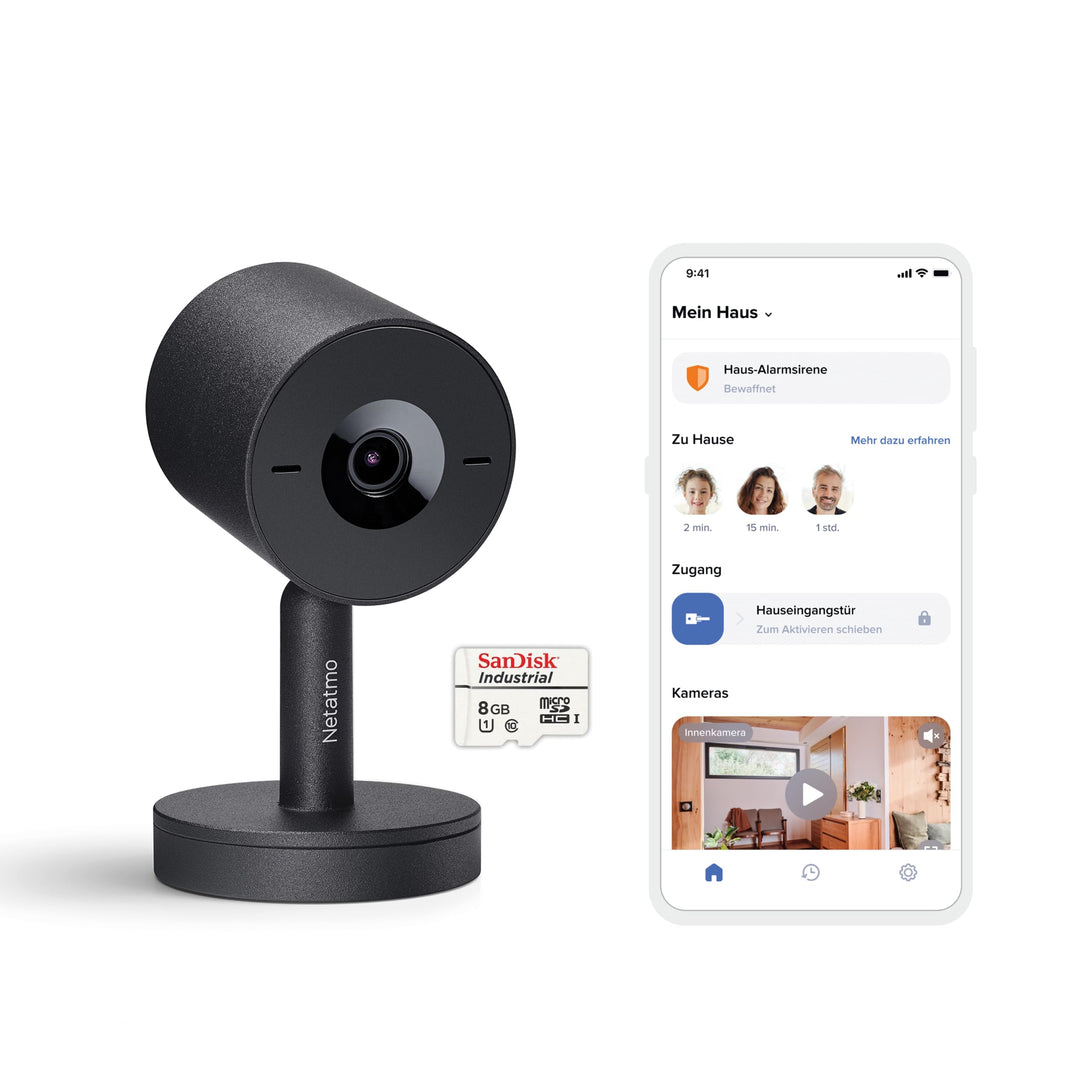 Netatmo Smarte Innenkamera Advance, KI-Optimierte Gesichtserkennung, 2-Wege-Audio, 130° Weitwinkelan