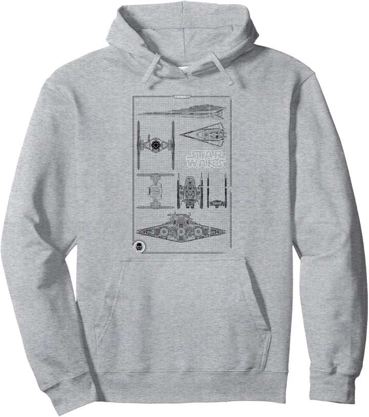 Star Wars Imperial Schematics Black Pullover Hoodie