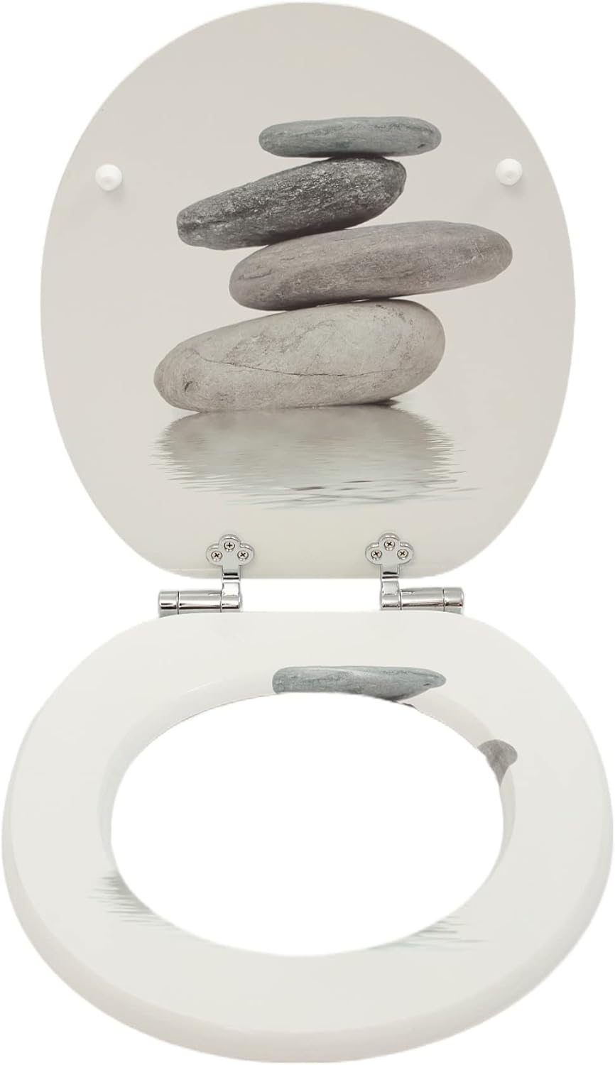 MDF-Toilettensitz mit Soft-Close-Mechanismus, O-förmiger Toilettensitz mit verstellbaren Scharnieren