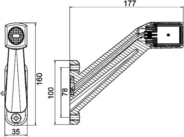 HELLA - Umrissleuchte - LED - 12/24V - Kabel: 1000mm - Stecker: Quick Link - 2-polig - links/seitlic